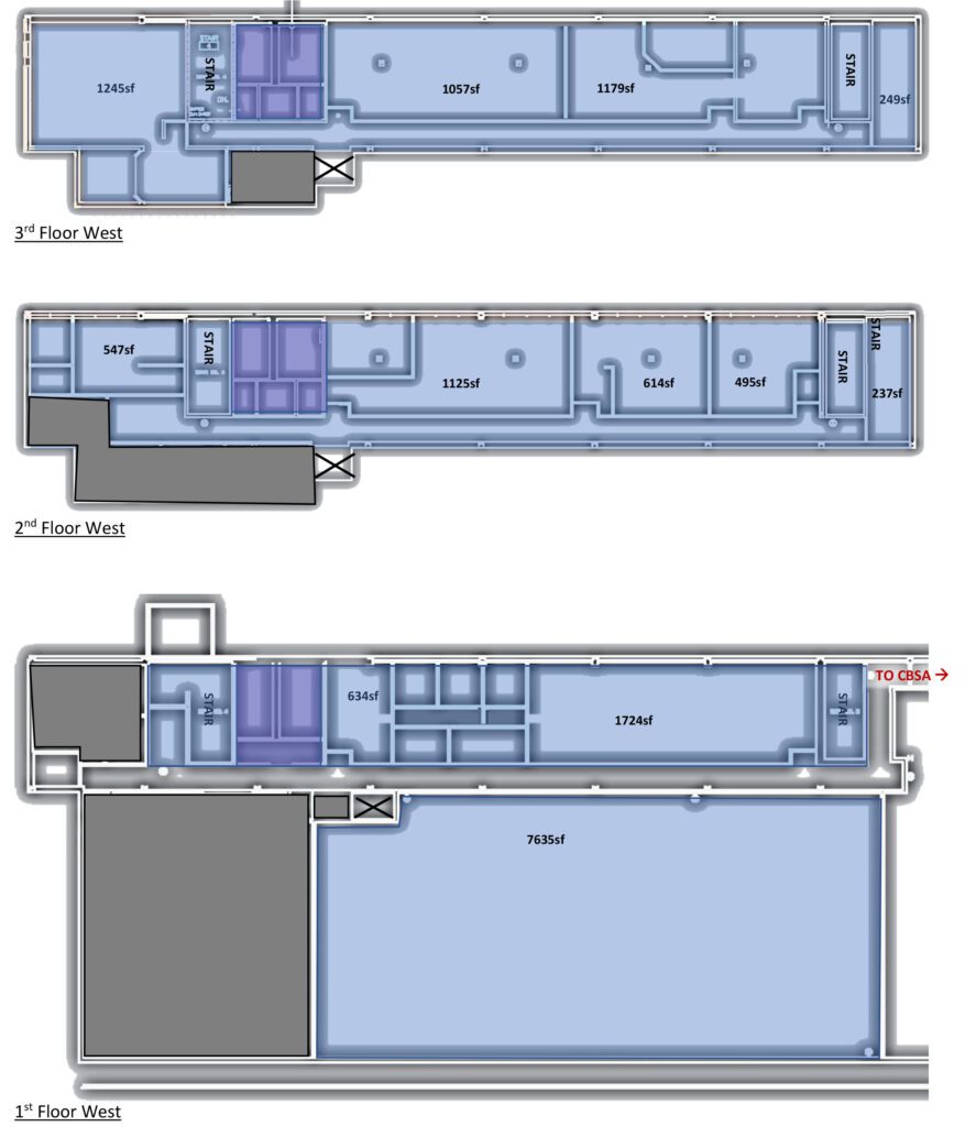 Floor plan for available broker spaces at the Buffalo and Fort Erie Bridge Authority